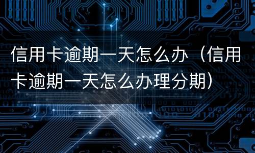 信用卡逾期一天怎么办（信用卡逾期一天怎么办理分期）