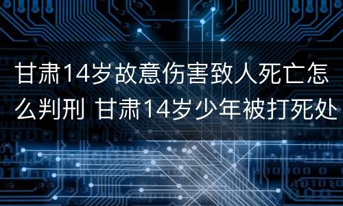 甘肃14岁故意伤害致人死亡怎么判刑 甘肃14岁少年被打死处理结果