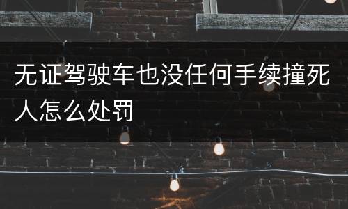 无证驾驶车也没任何手续撞死人怎么处罚