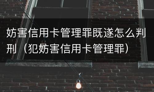妨害信用卡管理罪既遂怎么判刑（犯妨害信用卡管理罪）
