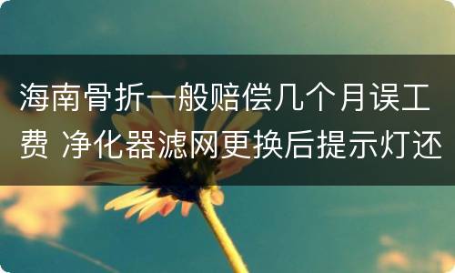 海南骨折一般赔偿几个月误工费 净化器滤网更换后提示灯还亮
