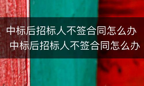 中标后招标人不签合同怎么办 中标后招标人不签合同怎么办呢
