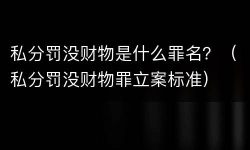 私分罚没财物是什么罪名？（私分罚没财物罪立案标准）