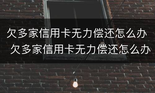 欠多家信用卡无力偿还怎么办 欠多家信用卡无力偿还怎么办啊