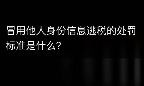 冒用他人身份信息逃税的处罚标准是什么？