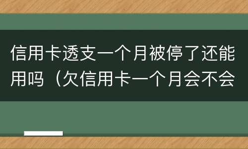 信用卡透支一个月被停了还能用吗（欠信用卡一个月会不会被停卡）