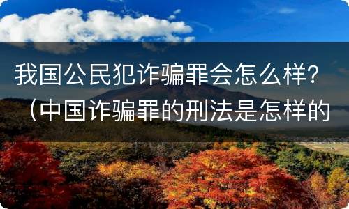 我国公民犯诈骗罪会怎么样？（中国诈骗罪的刑法是怎样的）