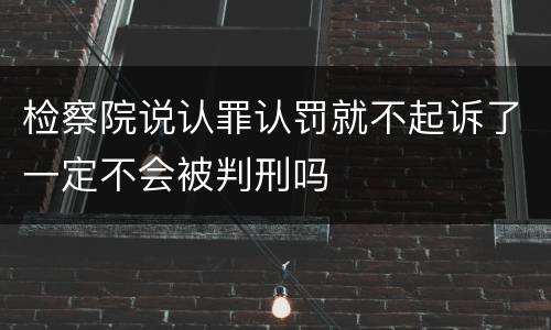 检察院说认罪认罚就不起诉了一定不会被判刑吗