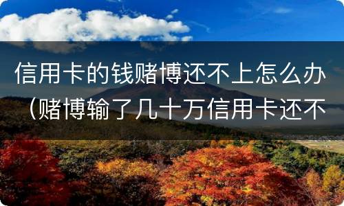 信用卡的钱赌博还不上怎么办（赌博输了几十万信用卡还不上怎么办）