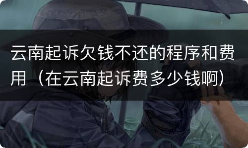 云南起诉欠钱不还的程序和费用（在云南起诉费多少钱啊）