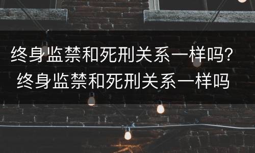 终身监禁和死刑关系一样吗？ 终身监禁和死刑关系一样吗