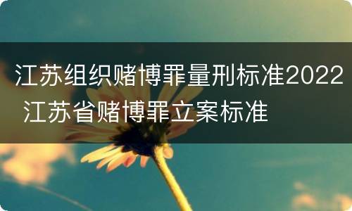 江苏组织赌博罪量刑标准2022 江苏省赌博罪立案标准