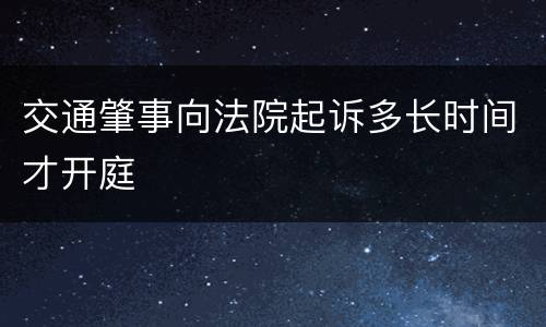 交通肇事向法院起诉多长时间才开庭