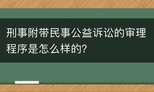 刑事附带民事公益诉讼的审理程序是怎么样的？