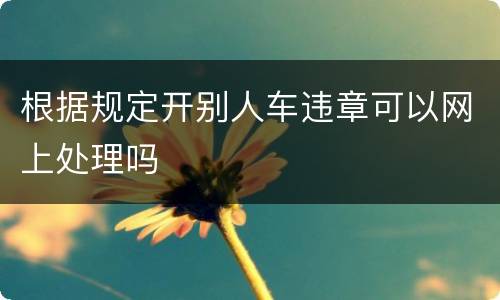 根据规定开别人车违章可以网上处理吗