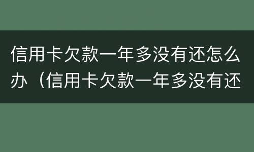 信用卡欠款一年多没有还怎么办（信用卡欠款一年多没有还怎么办理）