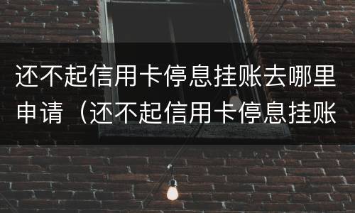 还不起信用卡停息挂账去哪里申请（还不起信用卡停息挂账去哪里申请解除）