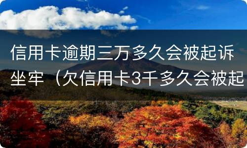 信用卡逾期三万多久会被起诉坐牢（欠信用卡3千多久会被起诉）