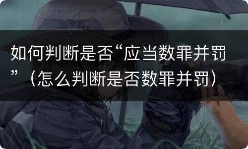 如何判断是否“应当数罪并罚”（怎么判断是否数罪并罚）