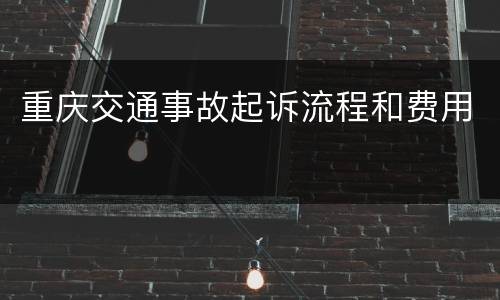 重庆交通事故起诉流程和费用