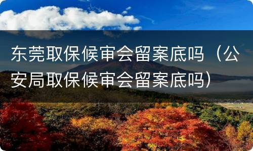 东莞取保候审会留案底吗（公安局取保候审会留案底吗）