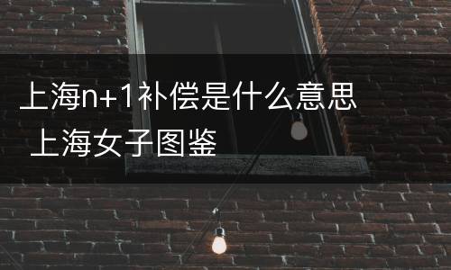 上海n+1补偿是什么意思 上海女子图鉴