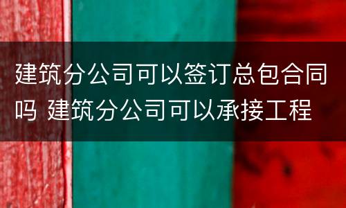 建筑分公司可以签订总包合同吗 建筑分公司可以承接工程