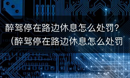 醉驾停在路边休息怎么处罚？（醉驾停在路边休息怎么处罚）