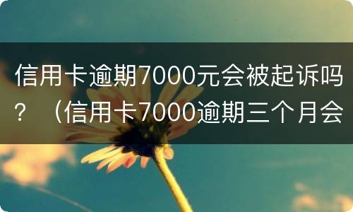 信用卡逾期7000元会被起诉吗？（信用卡7000逾期三个月会被起诉吗）