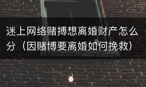 迷上网络赌搏想离婚财产怎么分（因赌博要离婚如何挽救）