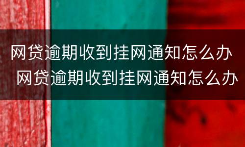 网贷逾期收到挂网通知怎么办 网贷逾期收到挂网通知怎么办理