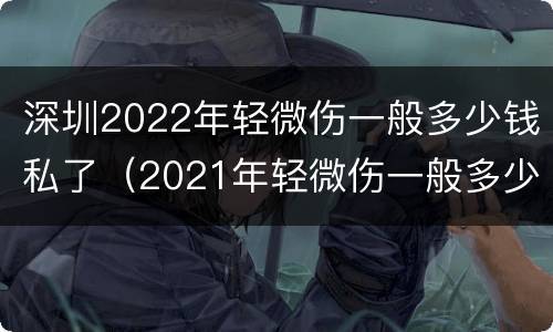深圳2022年轻微伤一般多少钱私了（2021年轻微伤一般多少钱私了）