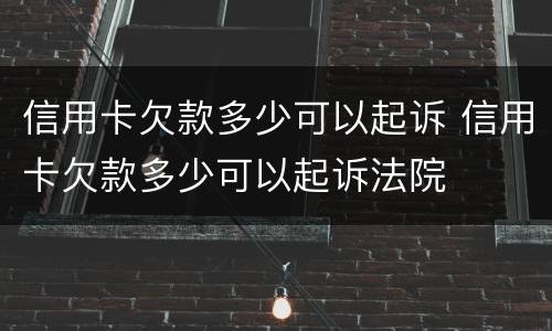 信用卡欠款多少可以起诉 信用卡欠款多少可以起诉法院