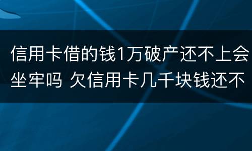 信用卡借的钱1万破产还不上会坐牢吗 欠信用卡几千块钱还不上会坐牢吗