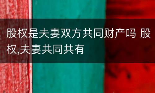 股权是夫妻双方共同财产吗 股权,夫妻共同共有
