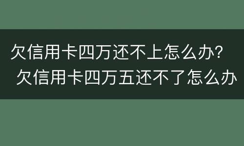 欠信用卡四万还不上怎么办？ 欠信用卡四万五还不了怎么办