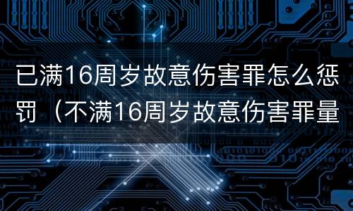 已满16周岁故意伤害罪怎么惩罚（不满16周岁故意伤害罪量刑标准）