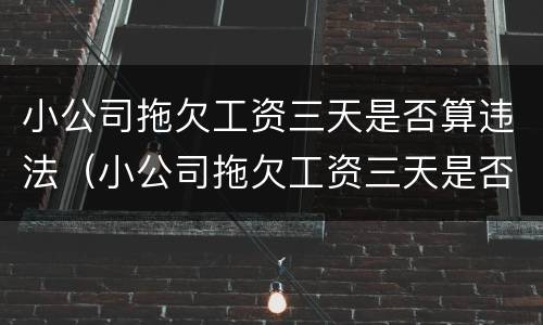 小公司拖欠工资三天是否算违法（小公司拖欠工资三天是否算违法了）