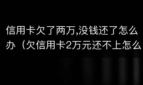 信用卡欠了两万,没钱还了怎么办（欠信用卡2万元还不上怎么办）