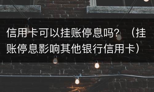 信用卡可以挂账停息吗？（挂账停息影响其他银行信用卡）