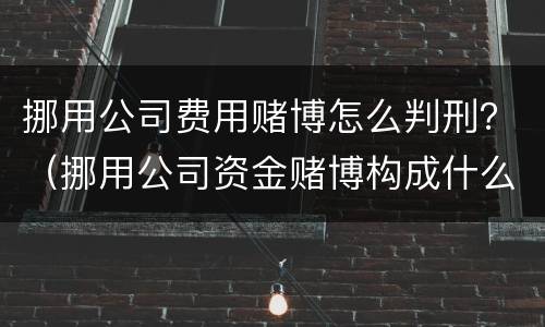 挪用公司费用赌博怎么判刑？（挪用公司资金赌博构成什么罪）