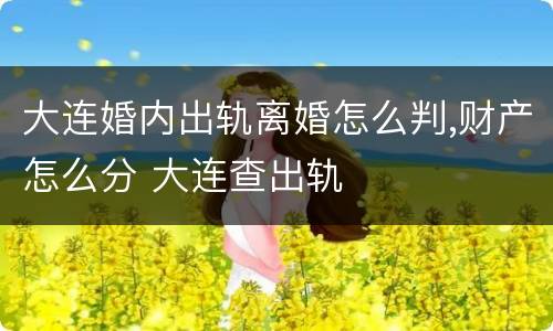 大连婚内出轨离婚怎么判,财产怎么分 大连查出轨