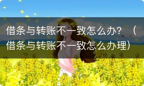 借条与转账不一致怎么办？（借条与转账不一致怎么办理）
