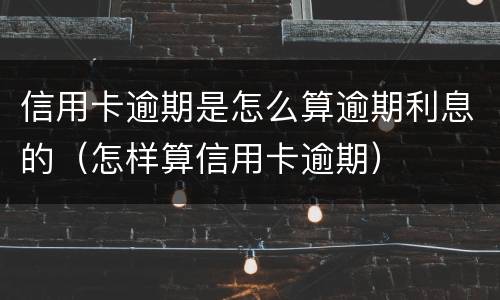 信用卡逾期是怎么算逾期利息的（怎样算信用卡逾期）