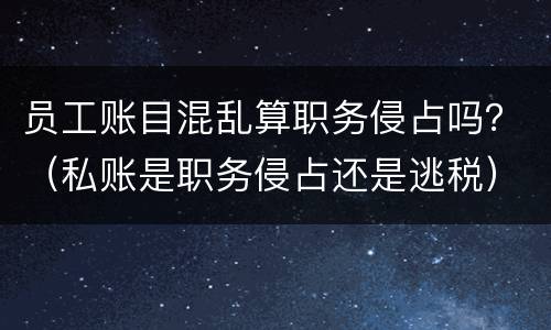 员工账目混乱算职务侵占吗？（私账是职务侵占还是逃税）