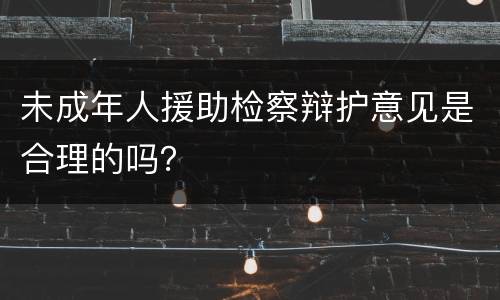 未成年人援助检察辩护意见是合理的吗？