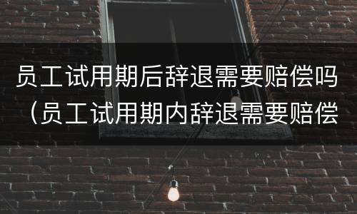 员工试用期后辞退需要赔偿吗（员工试用期内辞退需要赔偿吗）