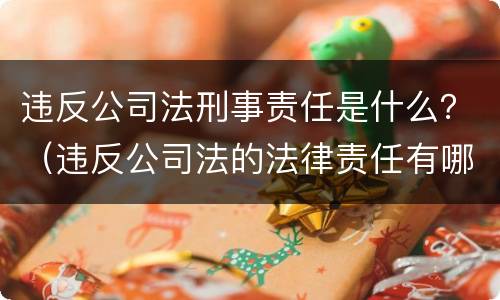 违反公司法刑事责任是什么？（违反公司法的法律责任有哪些）