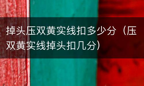 掉头压双黄实线扣多少分（压双黄实线掉头扣几分）