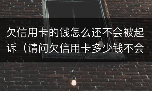 欠信用卡的钱怎么还不会被起诉（请问欠信用卡多少钱不会被起诉）